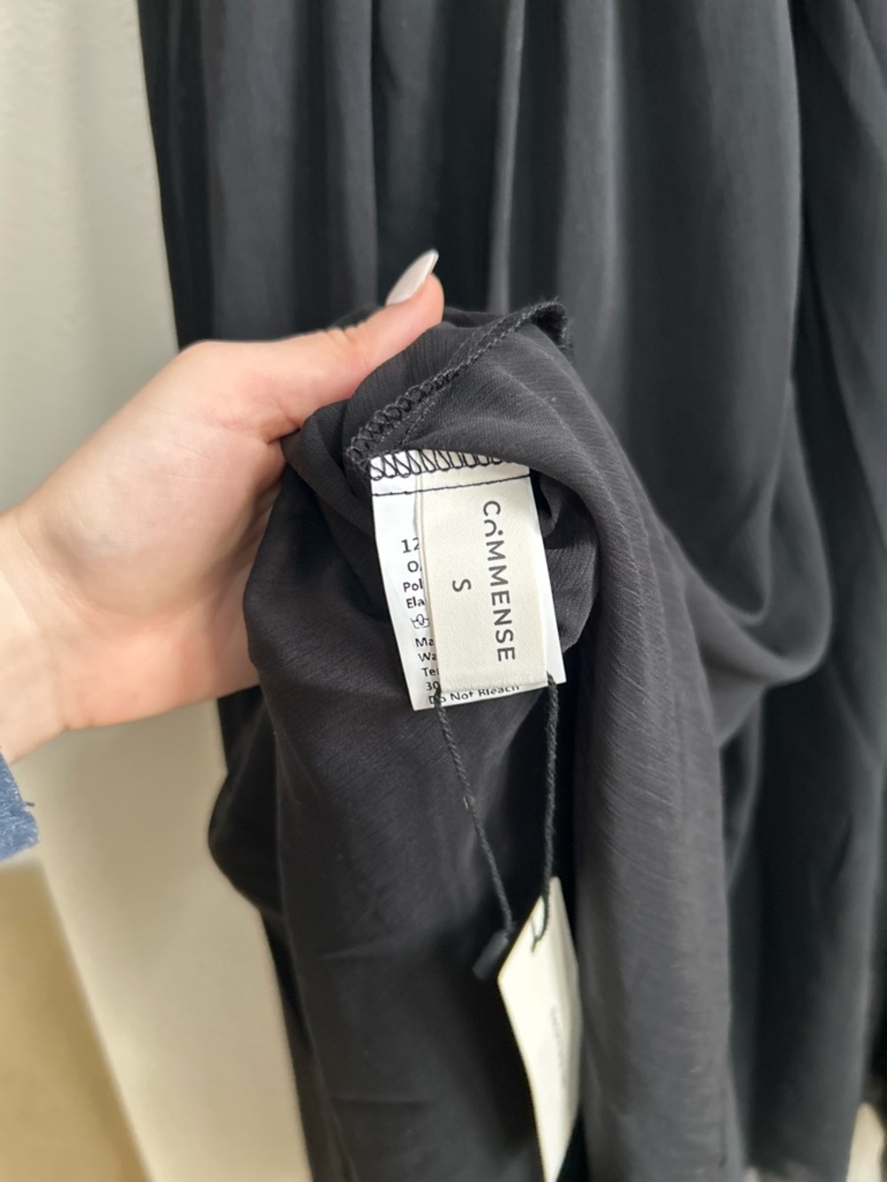 NWT Commense Black Ruffled Detail Ruched-Front Sleeveless Maxi Dress Size S - Picture 15 of 16